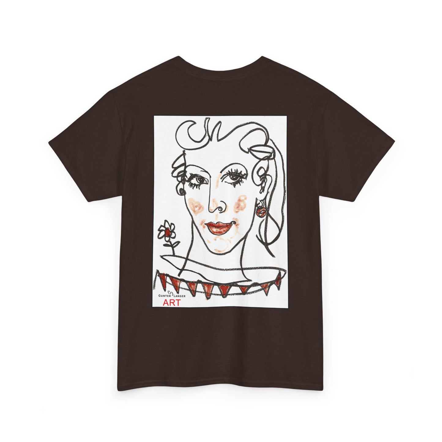 Unisex Heavy Cotton Tee - Motiv: Front Logo & Rückseite Lina, Neck Label