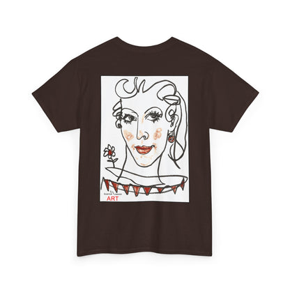 Unisex Heavy Cotton Tee - Motiv: Front Logo & Rückseite Lina, Neck Label