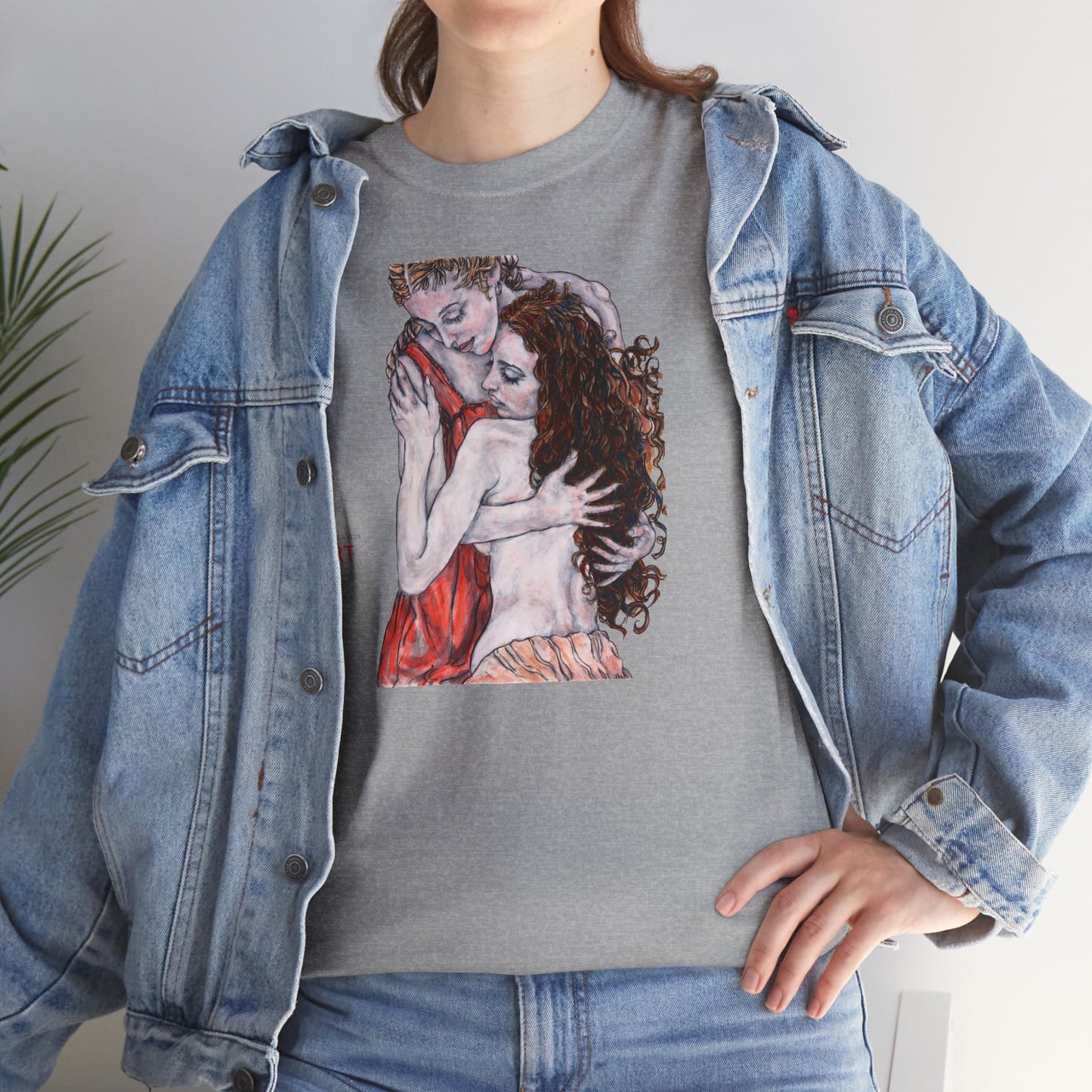 Unisex Heavy Cotton Tee - Mutter und Tochter - Motiv: Front  Bei dir,   H 30 cm