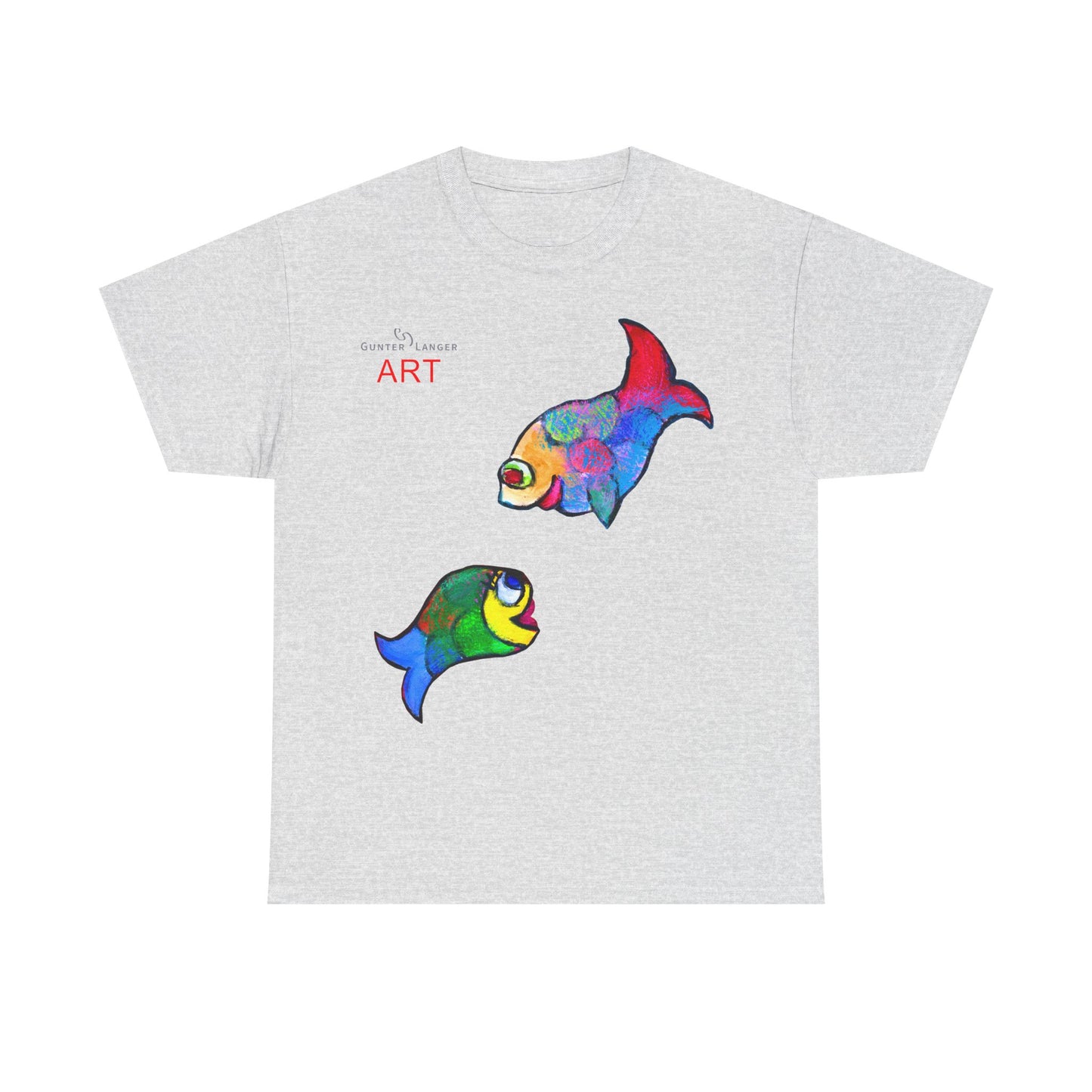 Unisex Heavy Cotton Tee - Motiv: Front Zwei Fische zueinander