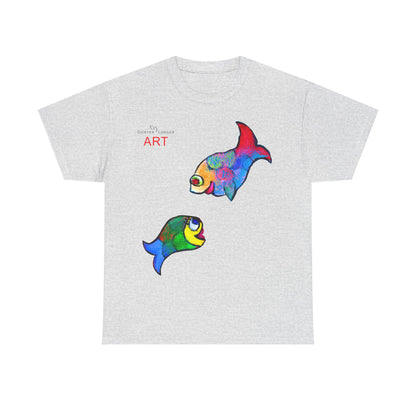 Unisex Heavy Cotton Tee - Motiv: Front Zwei Fische zueinander