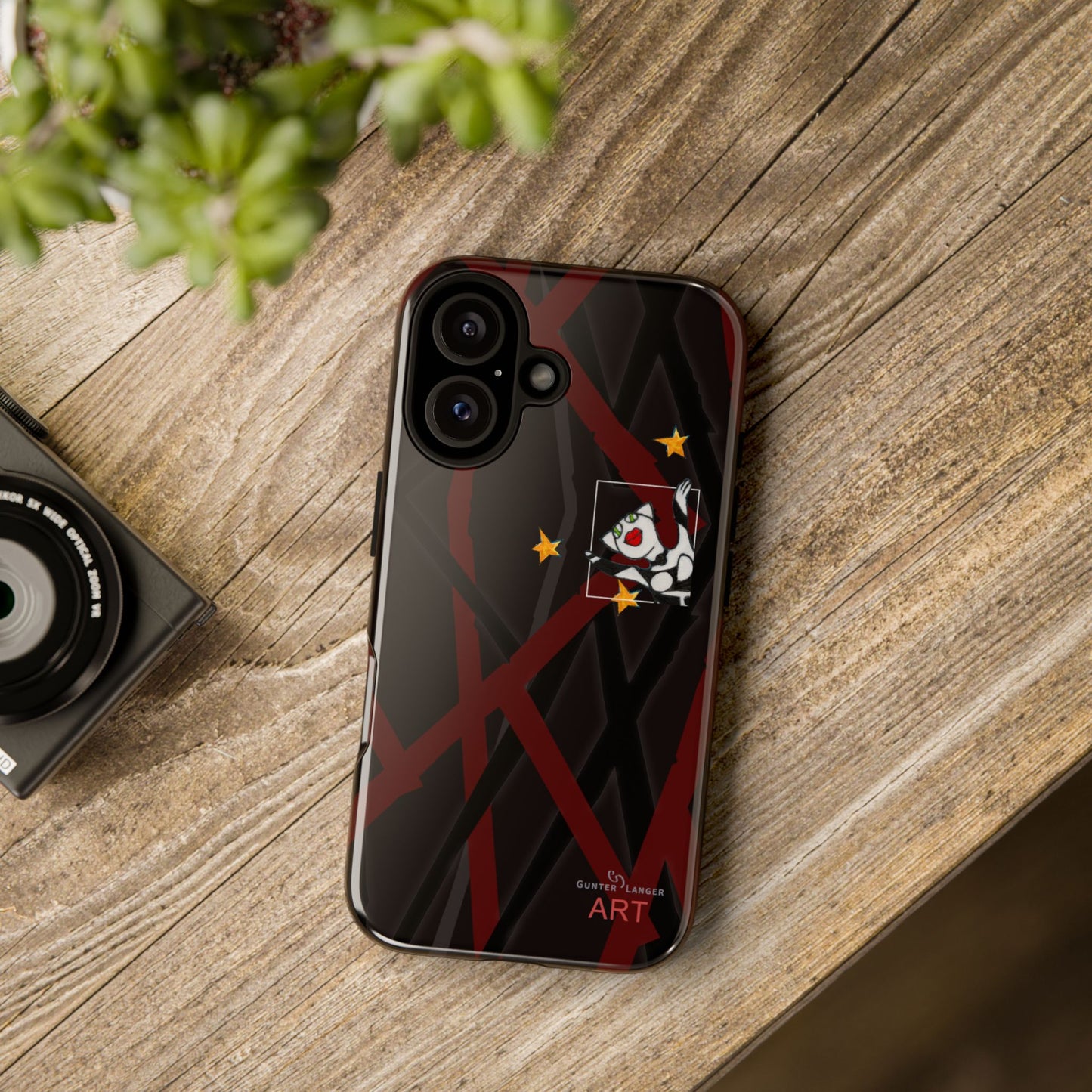 Tough Cases - Google Pixel - Samsung Galaxy - Motiv:  "Miau" klein H 8 cm, Sternenhimmel, Mikado3