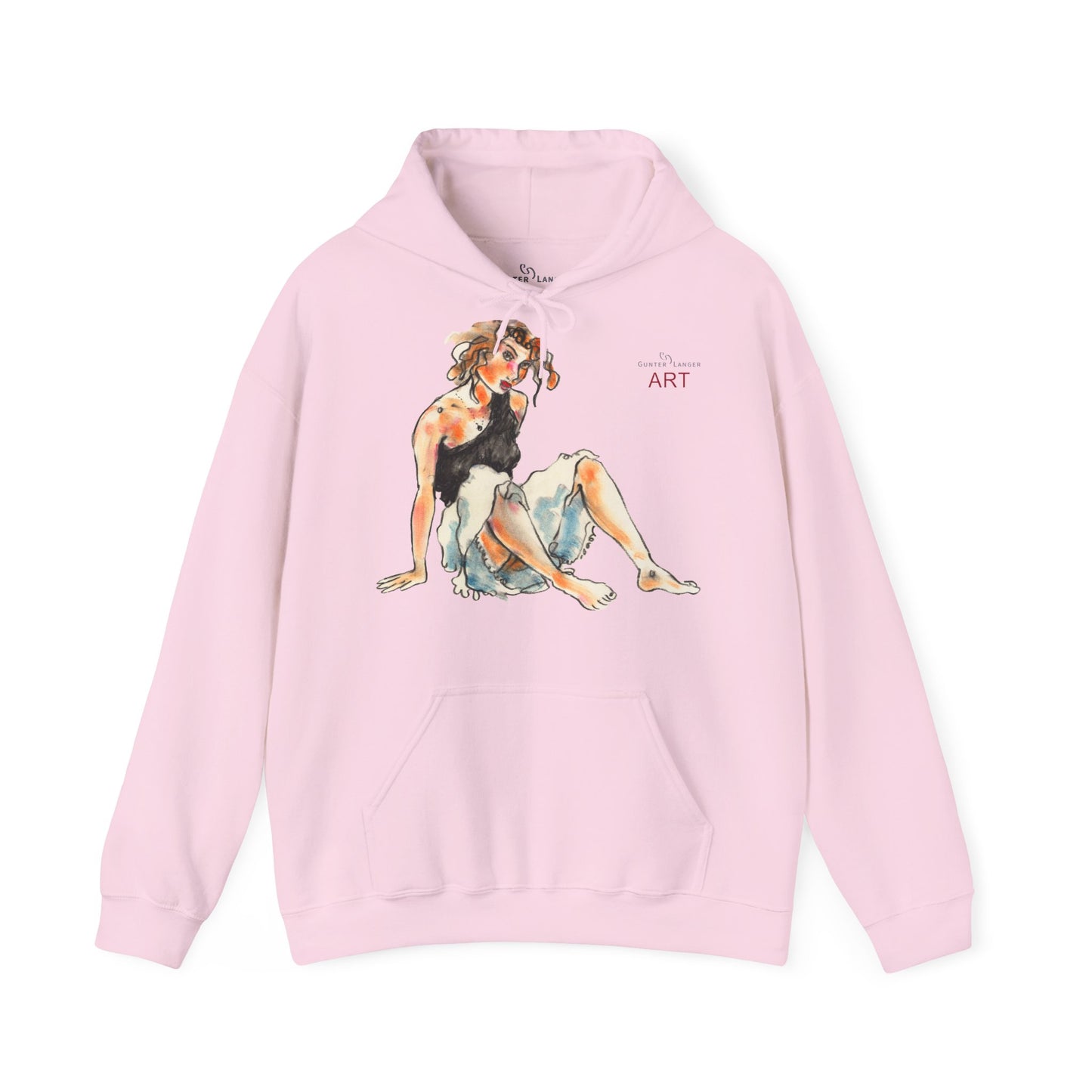 Unisex Heavy Blend™ Hooded Sweatshirt - Motiv Frontseite "Rosa", H 28 cm & Rückseite "Rosa", H 34 cm