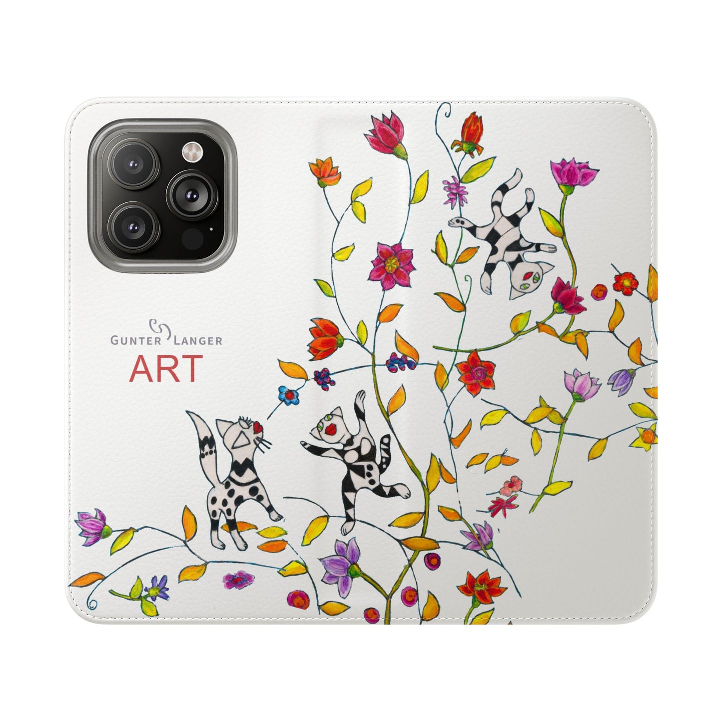 Flip Cases - Motiv: Drei Karierte Katzen auf weiß