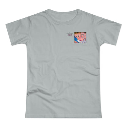 Single Jersey Women's T-shirt - hell - Motiv: Alva, Ausschnitt, H 6,5 cm