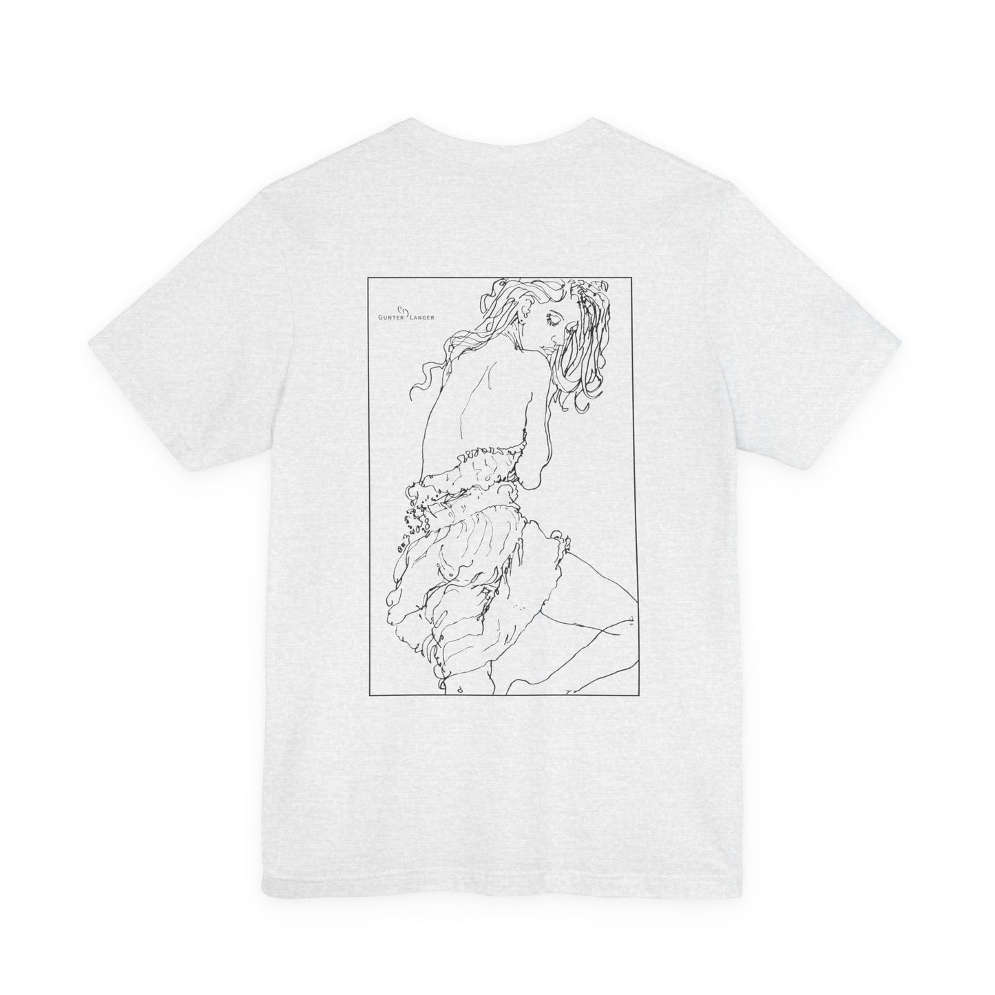 Unisex Jersey Short Sleeve Tee - Motiv: Rückseite Giselle, Kasten, H 40 cm
