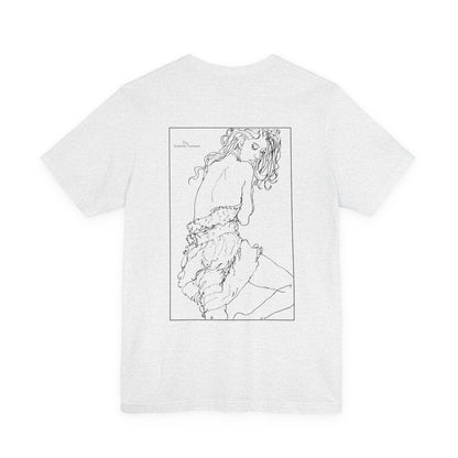 Unisex Jersey Short Sleeve Tee - Motiv: Rückseite Giselle, Kasten, H 40 cm