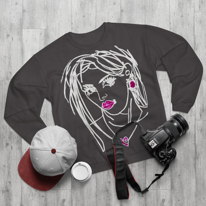 Unisex Crew Neck Sweatshirt (EU) - Motiv: Front Raja, H 49 cm & Rückseite Raja, H 49 cm (weiß)