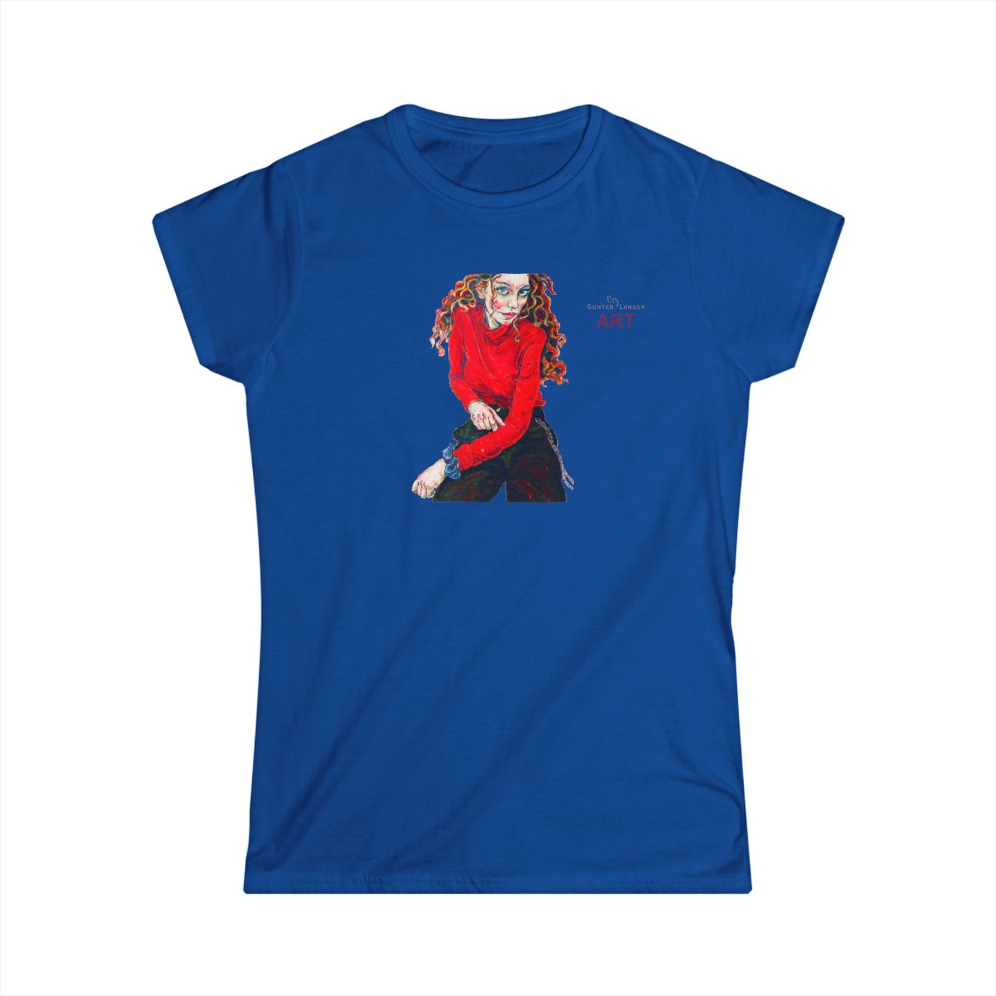 Women's Softstyle Tee - Motiv: Front Franciska H 20 cm & Rückseite Franciska H34,5 cm