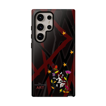 Tough Cases - Google Pixel - Samsung Galaxy - Motiv: Katze schwebt und Ranken, H 5,26 cm, Mikado3