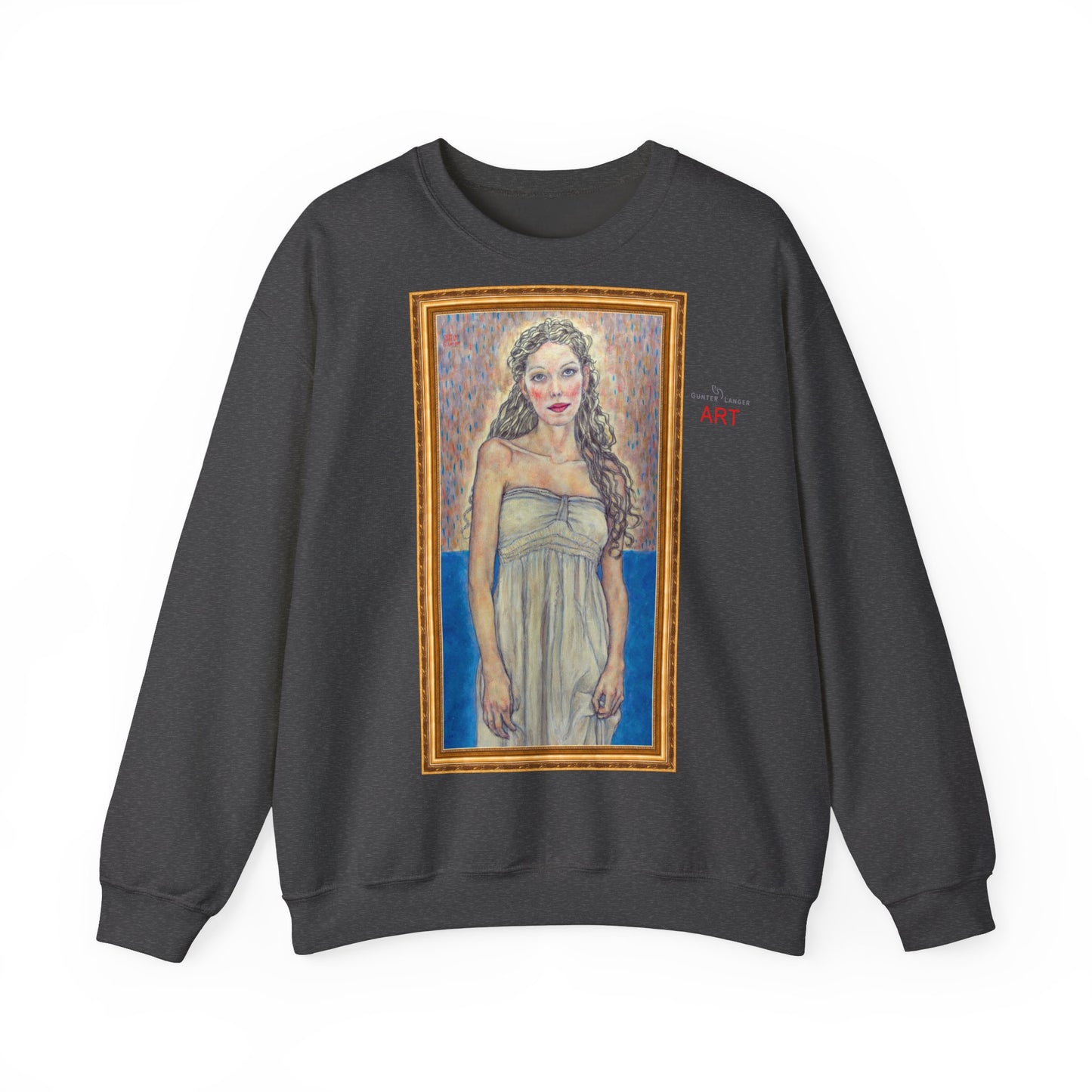 Unisex Heavy Blend™ Crewneck Sweatshirt - Motiv:  Front Marie (halb, gerahmt) & Rückseite Marie (gerahmt)