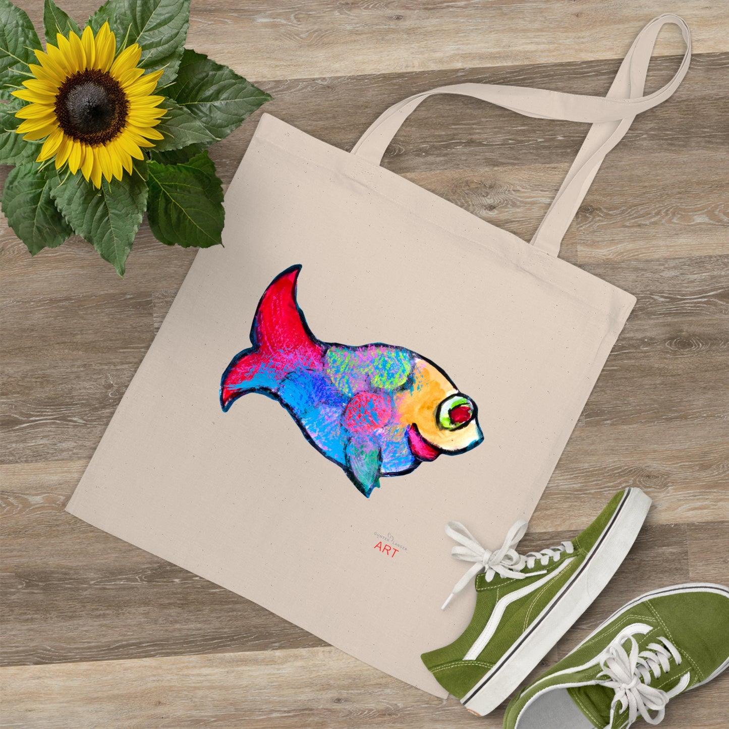 Tote Bag - Motiv: Fisch, einseitig bedruckt