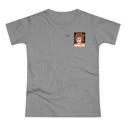 Single Jersey Women's T-shirt - hell - Motiv: Antonietta, Ausschnitt, H 9 cm