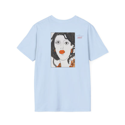 Unisex Softstyle T-Shirt - Motiv: Front & Rückseite Edda, 28,5 cm, Neck Label