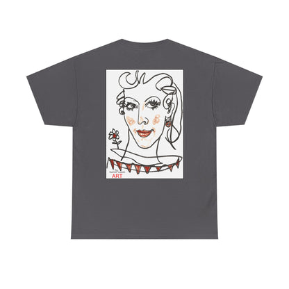 Unisex Heavy Cotton Tee - Motiv: Front Logo & Rückseite Lina, Neck Label