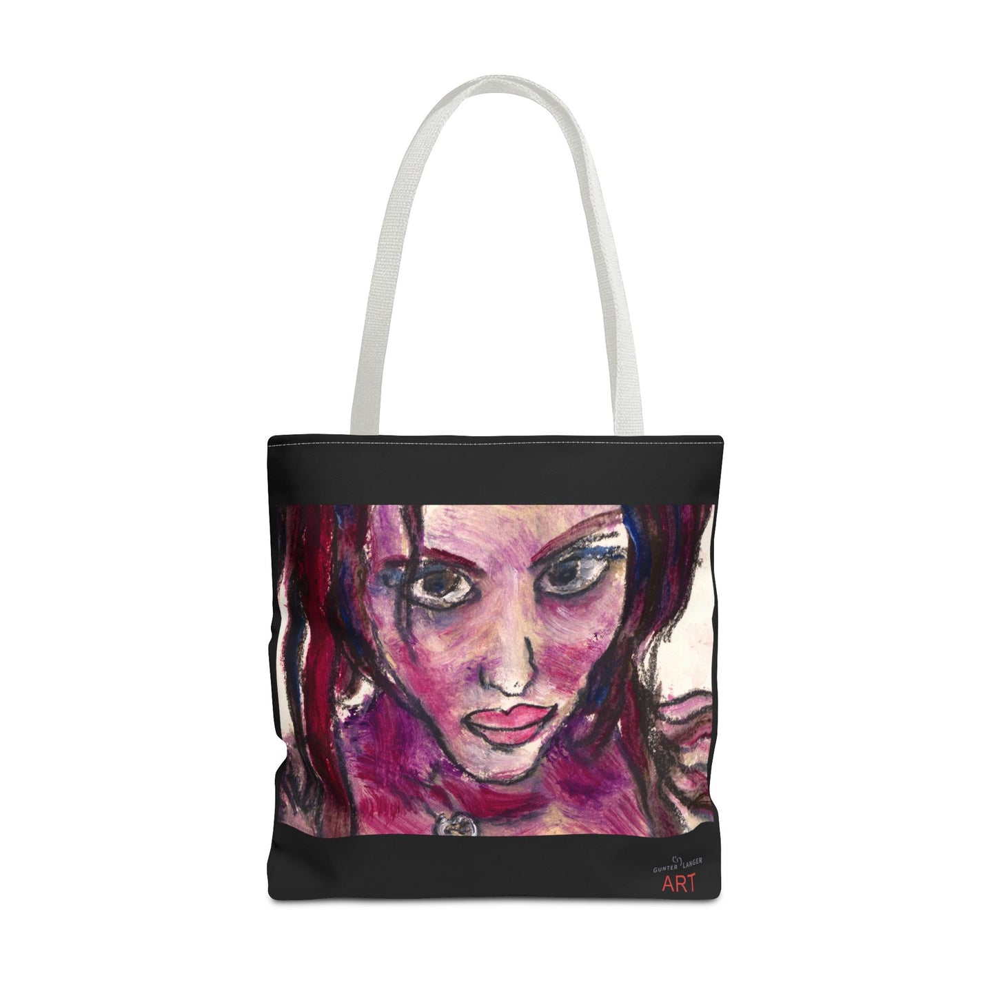 Tote Bag (AOP) - Motiv: Front Lola & Rückseite Lola, Schwarz