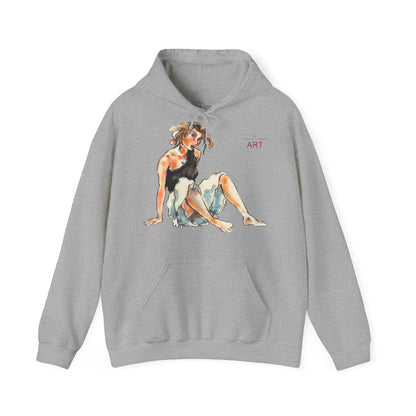 Unisex Heavy Blend™ Hooded Sweatshirt - Motiv Frontseite "Rosa", H 28 cm & Rückseite "Rosa", H 34 cm