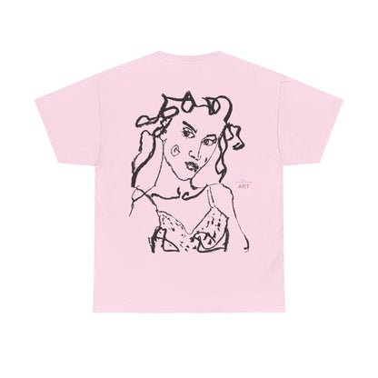 Unisex Heavy Cotton Tee - Motiv: Front Jana klein H 16,3 cm & Rückseite Jana H 49 cm