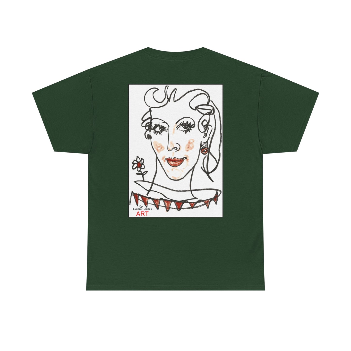 Unisex Heavy Cotton Tee - Motiv: Front Logo & Rückseite Lina, Neck Label