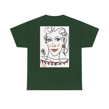 Unisex Heavy Cotton Tee - Motiv: Front Logo & Rückseite Lina, Neck Label