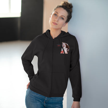 Unisex Hooded Zip Sweatshirt - Motiv: Front Bei dir, H 11 cm & Rückseite Bei dir, H 49 cm