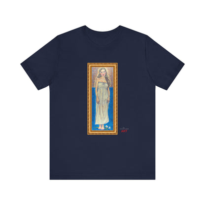 Unisex Jersey Short Sleeve Tee - Motiv: Front Marie, H 35,5 cm Goldrahmen