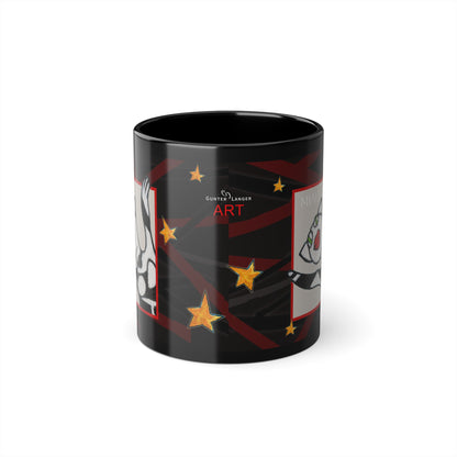 Black Coffee Cup, 11oz - Motiv: Miau, Kasten & Mikado Schwarz 2
