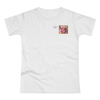Single Jersey Women's T-shirt - hell - Motiv: Lilli, Ausschnitt, H 6,5 cm