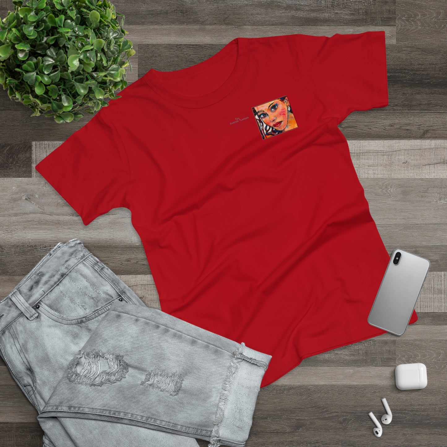 Single Jersey Women's T-shirt - Motiv: Lea, H 7 cm