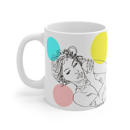 Ceramic Mug (EU) - Motiv: Leonie transparent, Farbkreise