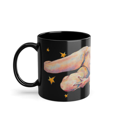 Black Coffee Cup, 11oz - Motiv: Annette, Sterne, Gespiegelt