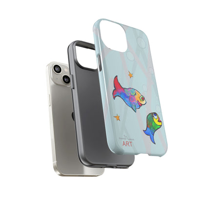 Tough Cases - iPhone - Motiv: "Fische", Mikado blau