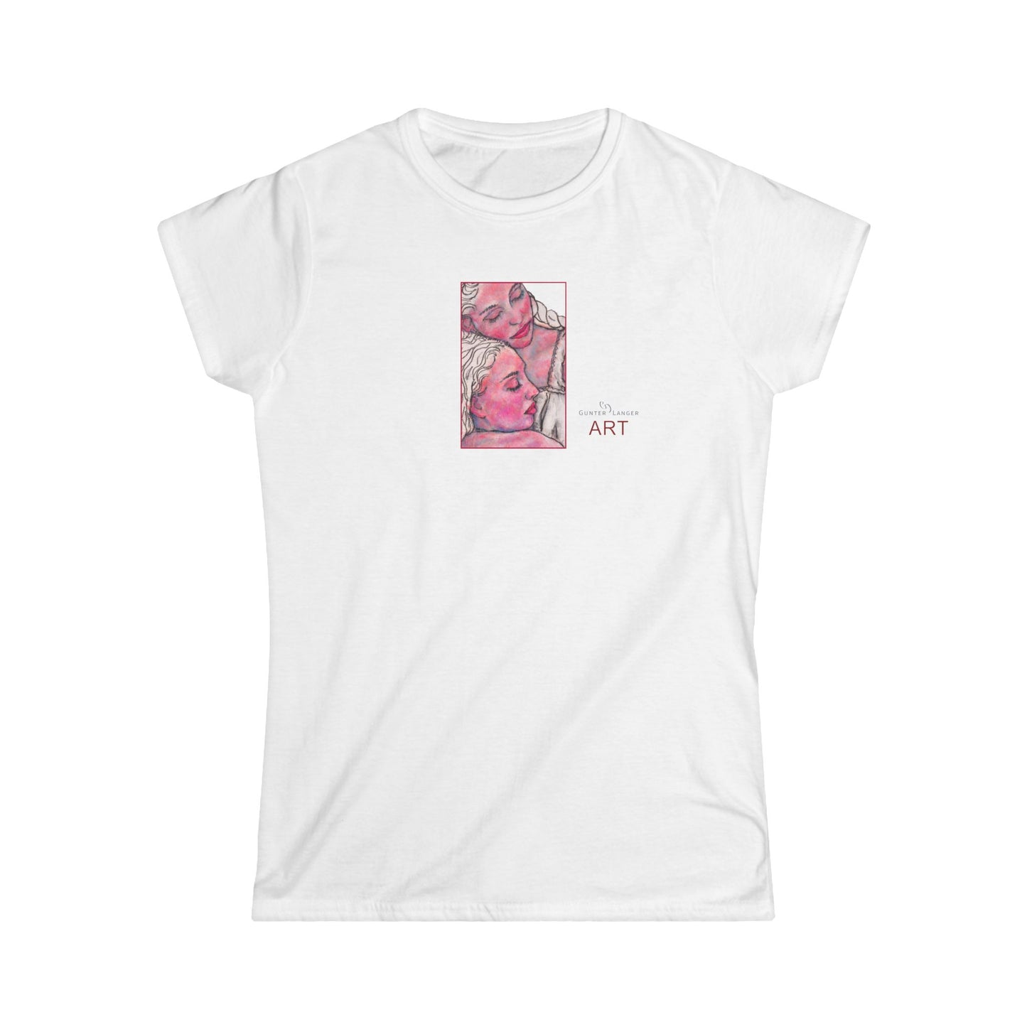 Women's Softstyle Tee - Motiv: Front, Zuflucht, H 14 cm (klein) & Rückseite Zuflucht, H 34,5 cm (groß)