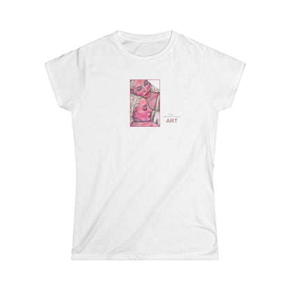 Women's Softstyle Tee - Motiv: Front, Zuflucht, H 14 cm (klein) & Rückseite Zuflucht, H 34,5 cm (groß)