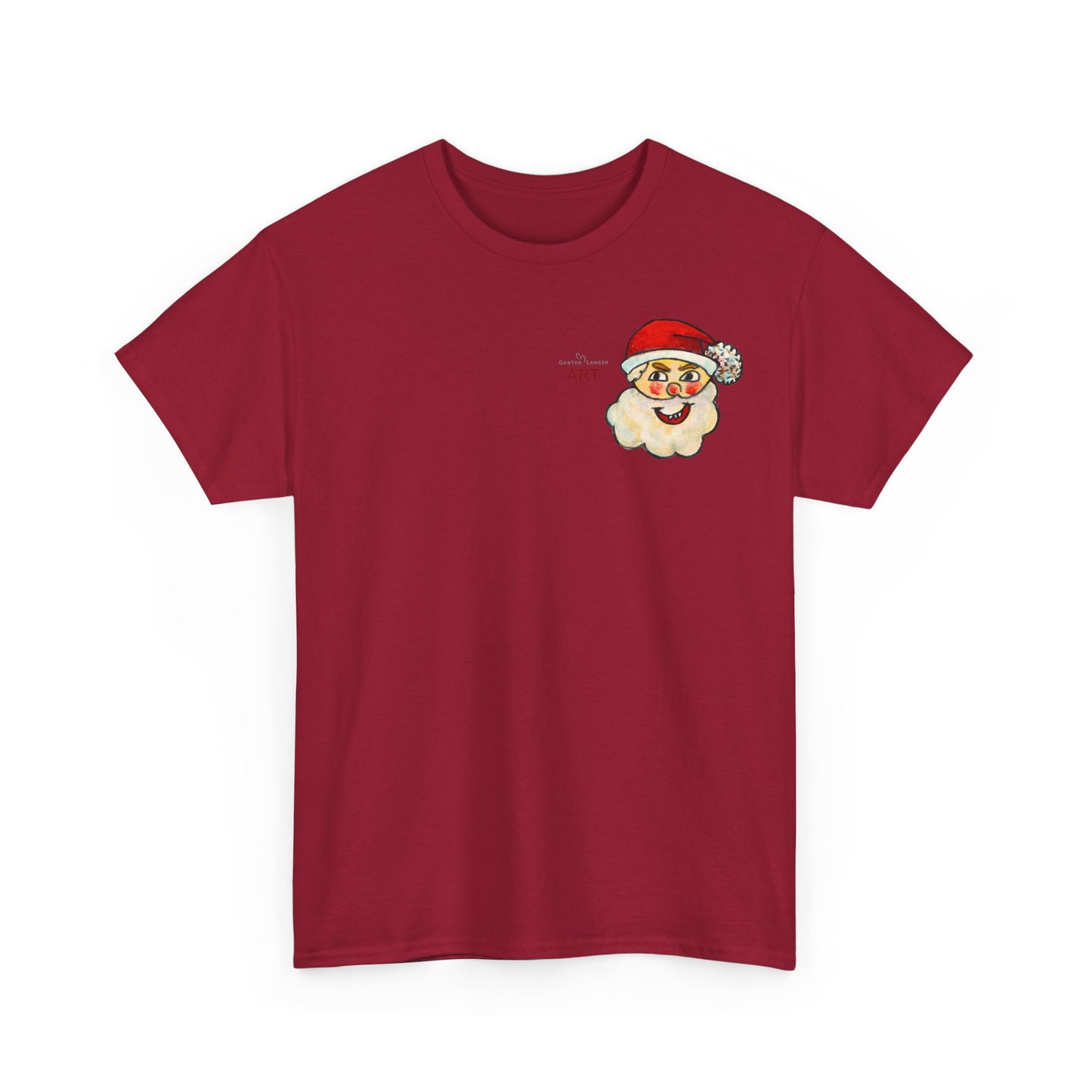 Unisex Heavy Cotton Tee - Motiv: Weihnachtsmann, H 13 cm