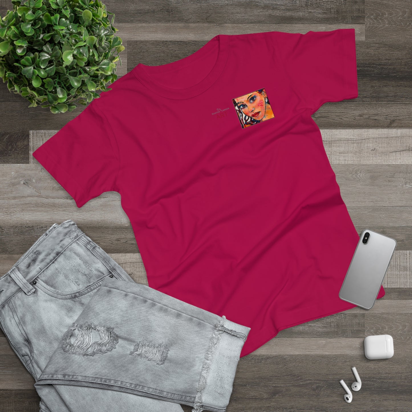 Single Jersey Women's T-shirt - Motiv: Lea, H 7 cm