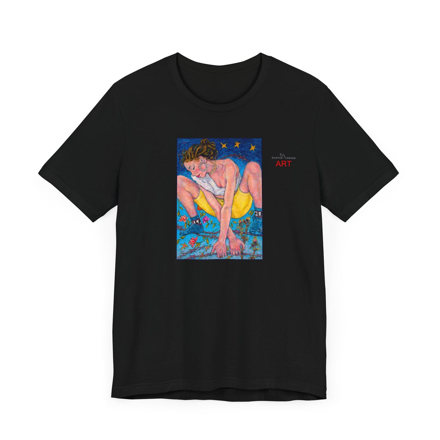 Unisex Jersey Short Sleeve Tee - Motiv: Front Alva, H 26 cm & Rückseite Alva, H 41 cm