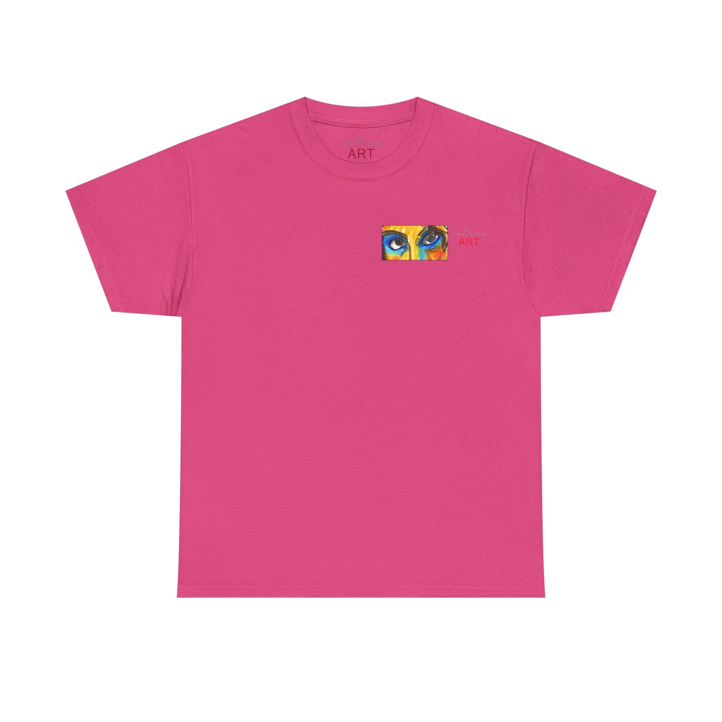 Unisex Heavy Cotton Tee - Motiv Augen & Frechdax, Neck Label