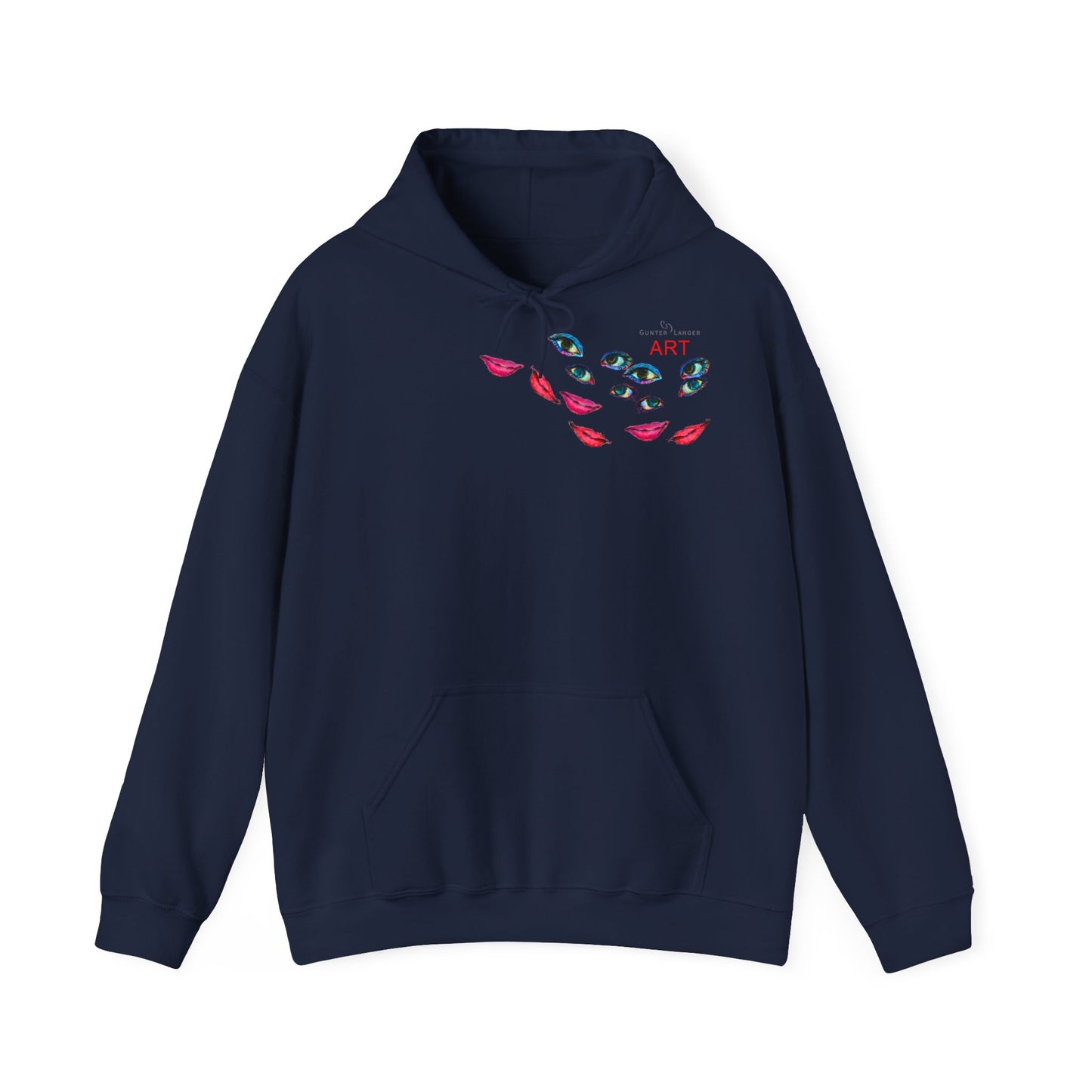 Unisex Heavy Blend™ Hooded Sweatshirt - Motiv: Frontseite Augen & Rückseite Freundinnen, (gerahmt, H 29 cm)