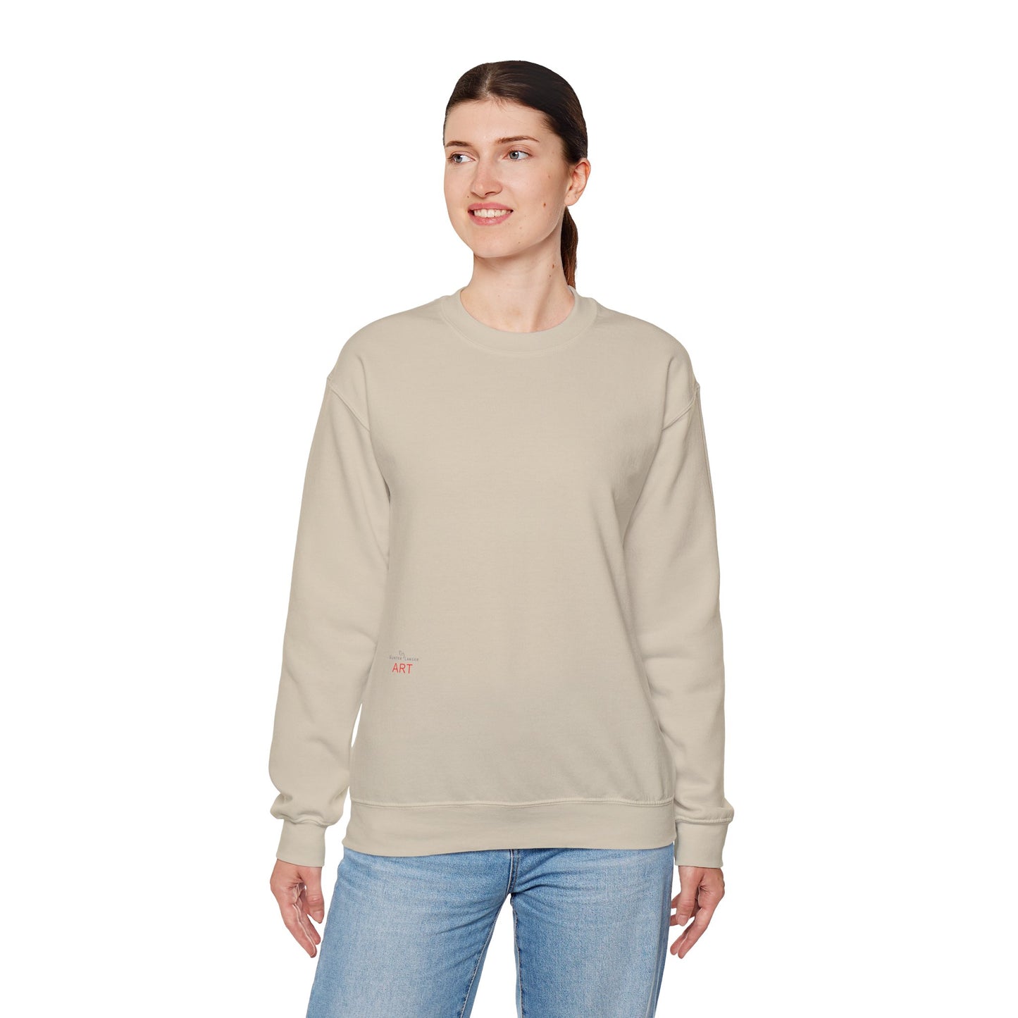 Unisex Heavy Blend™ Crewneck Sweatshirt - Motiv: Front Bei dir (Ausschnitt) & Rückseite Bei dir H 43 cm