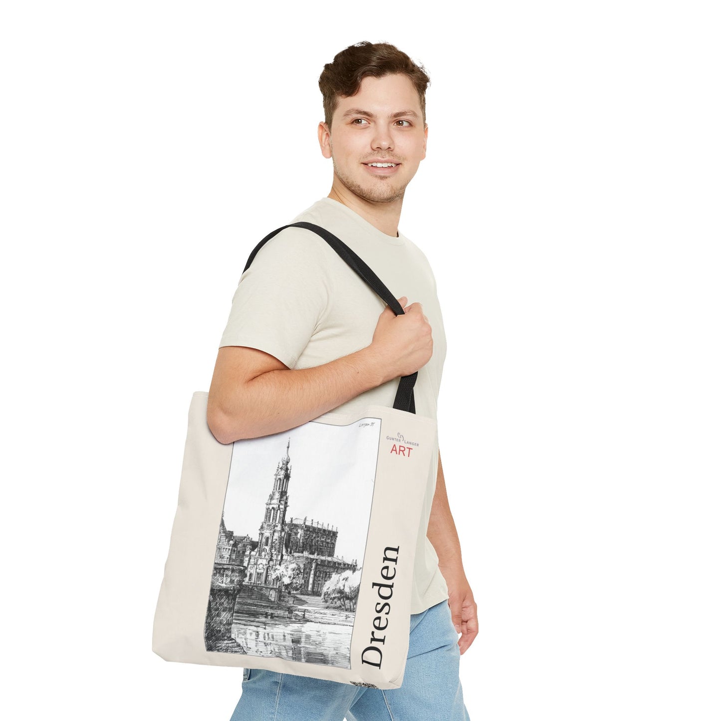 Tote Bag (AOP) - Motiv: Dresden -  Hofkirche, Bleistift
