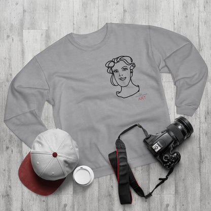 Unisex Crew Neck Sweatshirt (EU) - Motiv: Front Gia, (klein) H 20 cm & Rückseite Gia, H 49 cm