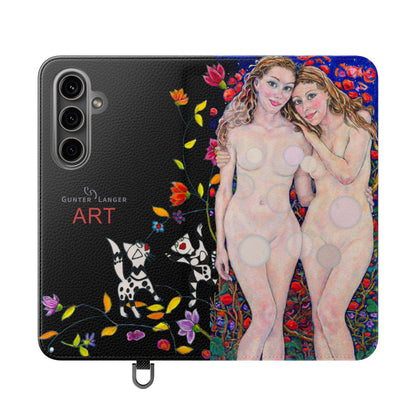 Flip Cases - Motiv: Waldnymphen, Schwarz, Seifenblasen