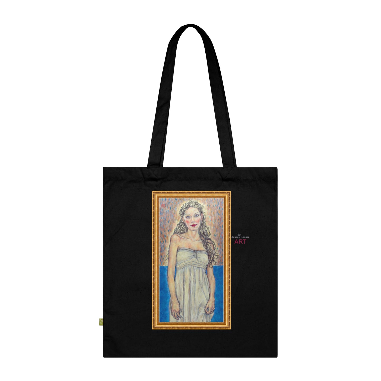 Cotton Tote Bag - Motiv: Marie (halb, gerahmt), einseitig bedruckt, H 30 cm