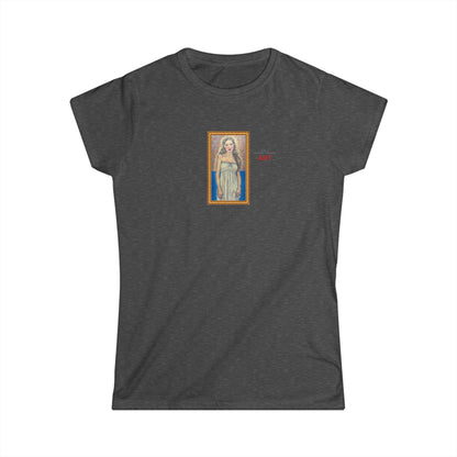 Women's Softstyle Tee - Motiv: Front, Marie, Goldrahmen, H 14 cm