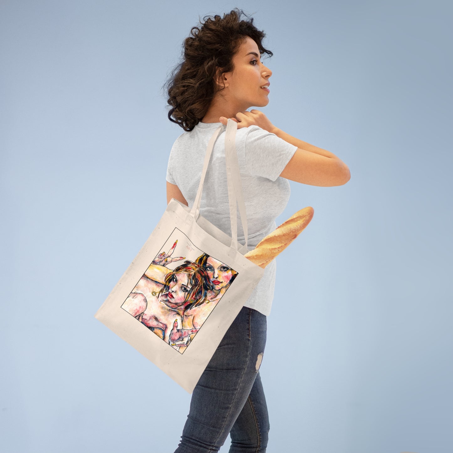 Tote Bag - Motiv: Camilla / Leni, einseitig bedruckt, H 30,5 cm