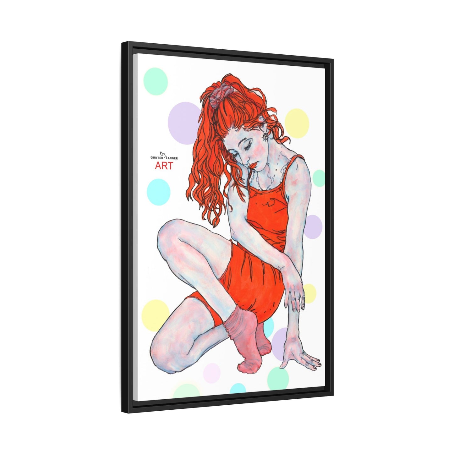Matte Canvas, Framed (Multi-color) - Motiv:  Julia, Farbkreise, Format klein H 30,5 bis 76,2 cm