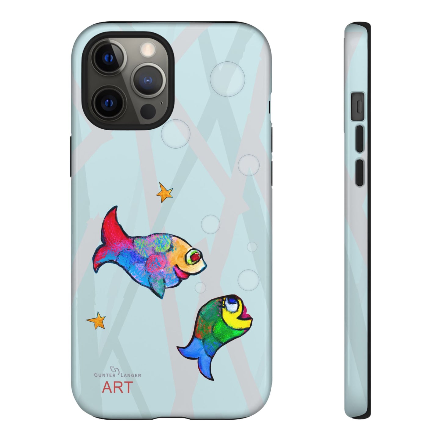 Tough Cases - iPhone - Motiv: "Fische", Mikado blau