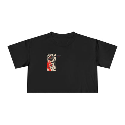 Women's Crop Tee  - Motiv: Front Ria (Ausschnitt H 13,5 cm), & Rückseite Ria, H 24,8 cm