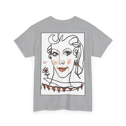 Unisex Heavy Cotton Tee - Motiv:  Front Lina H 11 cm & Rückseite Lina, H 49 cm, Neck Label